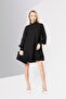Women Textured Mini Dress, Black - 2