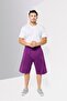 Men Plain Basic Shorts, Purple - 3