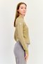 Women Sportswear Fit Long Sleeves Training Top, Beige - 4