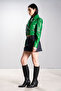 Deri̇club Beyonce Women's Biker Real Leather Coat Green - 5