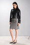Deri̇club Cardi Women's Cropfit Real Leather Coat Black - 2