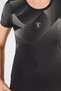 Women Sportswear Fit Short Sleeve Running Top, Black/Grey - 3
