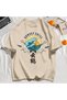 Y2K Vintage T-Shirt Tee Sunset Chill Cloud Cranes and Waves Print