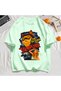 Y2K Vintage T-Shirt Tee Print a Big Cat and Its Teeth