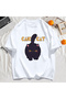 Y2K Vintage T-Shirt Tee Black Chubby Little Cat Design