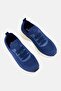 Women Lace Up Running Shoes, Navy Blue - 4