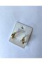 Xuping Minimal Middle Round Stone Gold Earrings - 3