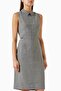 Dark Gray Linen Blend Midi Dress, Two Piece Look Summer Dress Dark Gray