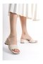 Lina Beige Skin Orthopedic Sole Women's Heeled Shoes/Slippers - 4