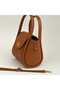 Medium Size Fluffy Form Hand and Shoulder Bag with Gold Lock - 7
