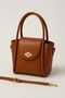 Medium Size Fluffy Form Hand and Shoulder Bag with Gold Lock - 5