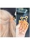 Luxury Cute Neon Transparent Colorful Crystal Stone Teddy Bear Clothespin Buckle Bear Clip Golden Yellow