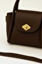 Medium Size Fluffy Form Hand and Shoulder Bag with Gold Lock - 4