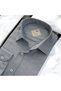 Men's Classic Wide Relaxed Fit Long Sleeve Textured Cotton Shirt with Pockets