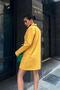 Women's Mustard Woven Double Breasted Short Dress - 3