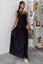 Women's Black Wual One Shoulder Maxi Dress