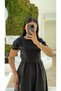 Two Piece Look Pocket Lined Short Sleeve Dress - 4