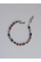Colorful Multiple Gems Steel Bracelet