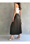 Pleated Long Elastic Waist Skirt - 2
