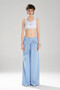 Women's Fold Detailed Design Wide Leg Trousers - 4