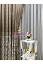 Poseidon Coffee Gold Detailed Board Background Curtain 1X3 Frequently Folded [Single Wing] Suitable for Any Room, No Ironing Required - 5