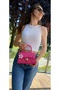 ​ Silesta Women's Fuchsia Pink Quilted Chain Strap Shoulder Bag - Pearl Star Charm Gift ♥
