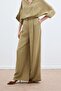 Linen Blend Trousers - Khaki - 6