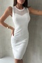 Collar Tulle Detailed Patterned Knitwear Dress - 6