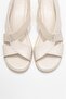 Crina Ecru Genuine Leather Elastic Women's Thick Heeled Sandals - 2