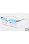 Women's Uv-400 Protection Luxury Rimless Sunglasses