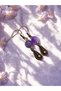 Amethyst Natural Stone Earrings 8mm – Handmade Earrings with Hook Dark Copper Color Zamak Plated Ornamental Apparatus