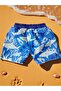 Boy's Color Printed Lace-Up Sea and Pool Shorts with Netting Inside - 4