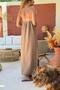 Bronze Strap Slit Brocade Muslin Loose Woven Dress 130 50 - 3