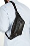 Genuine Leather Adjustable Strap Crossbody Shoulder Chest and Waist Bag - Black - 2