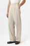 Beige Baggy High Waist Men's Fabric Trousers - 3