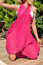 Women's Fuchsia Muslin Fabric Shawl Pareo Nbmht02