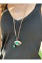 Zircon Stone Worked Crying Eye Women's Necklace 40 cm - 2