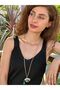 Zircon Stone Worked Crying Eye Women's Necklace 40 cm - 3