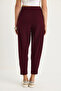 Women's Burgundy Double Button Pocket Detailed Balloon Trousers 60283471 - 5