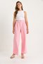 Women's Pink Double Pleated Detailed Belted Knitted Trousers 3851 60261449 - 4