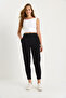 Women's Black Double Button Pocket Detailed Balloon Trousers 60283471 - 4