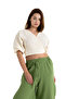 2 Layer 100% Cotton Muslin Tie-Up Blouse Crop