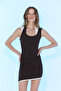 Ss6062 White Fabric Inside the Collar Mini Dress with Logo Detail on the Back - 2