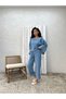 Indigo Muslin Trousers Blouse Double Set (Pants-Bluez) - 3