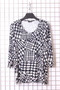 Women's Plus Size Lycra Crow's Feet Mixed Pattern Three Quarter Sleeve (4 Seasons) Mother Combed Cotton T-Shirt Blouse