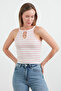 Halter Neckline Body with Striped Ring Detail