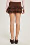 Women's Regular Fit 100% Cotton Plain Brown Skirt - 5