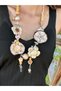 Knitwear Floral Bamboo Women's Necklace 33 cm - 2