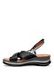 Elit Zeyn 8066 Women's Genuine Leather Wedge Heel Sandals Black - 3