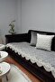 Luxury Velvet Sofa Cover with Non-Slip Base Lace Embroidered Quilted Pattern - 3